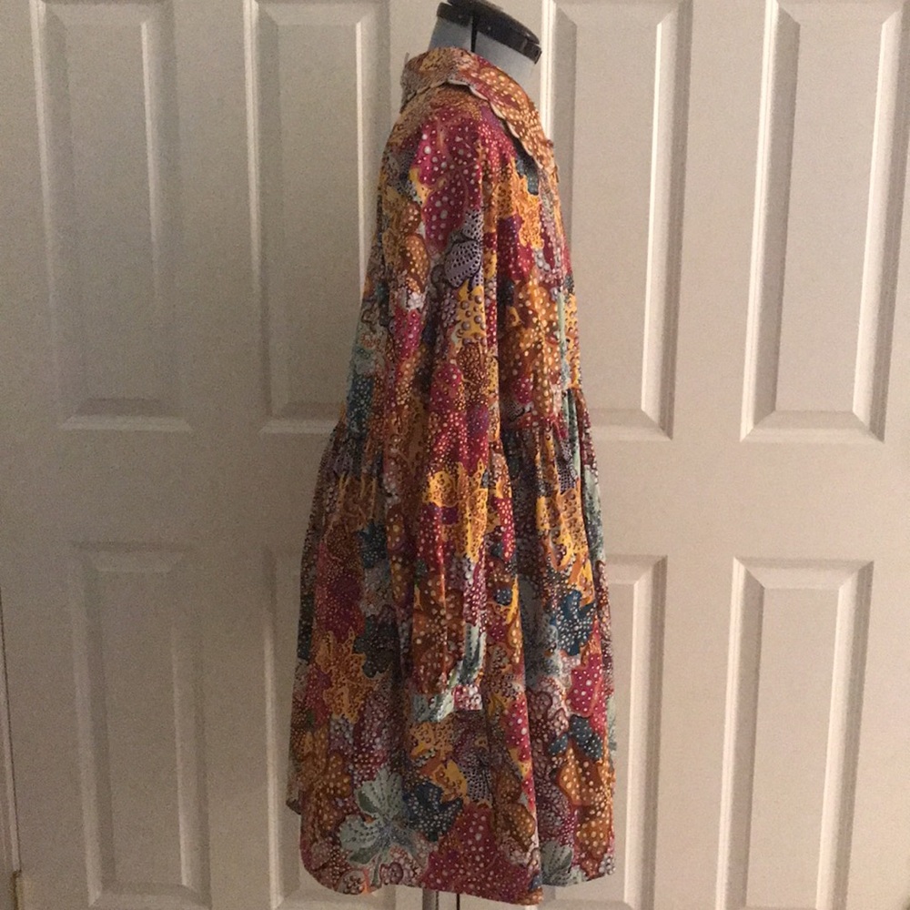 New Kika Vargas for Target Floral Print Mini Dress Long Sleeves 1X Plus - Picture 4 of 17